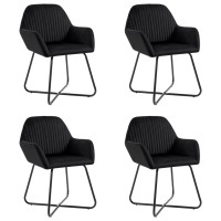 vidaXL Dining Chairs 4 pcs Black Velvet