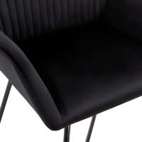 vidaXL Dining Chairs 6 pcs Black Velvet