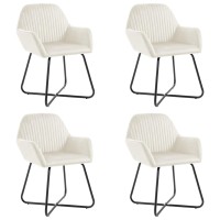 Vidaxl Dining Chairs 4 Pcs Cream Velvet