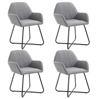 Vidaxl Dining Chairs 4 Pcs Light Gray Fabric