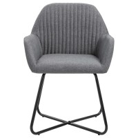 Vidaxl Dining Chairs 4 Pcs Dark Gray Fabric