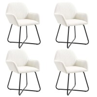 vidaXL Dining Chairs 4 pcs Cream Fabric