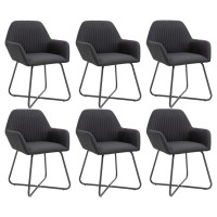 vidaXL Dining Chairs 6 pcs Black Fabric