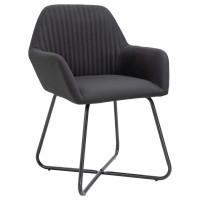 vidaXL Dining Chairs 6 pcs Black Fabric