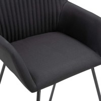 vidaXL Dining Chairs 6 pcs Black Fabric