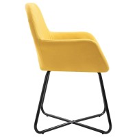 vidaXL Dining Chairs 4 pcs Yellow Fabric