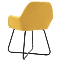 vidaXL Dining Chairs 4 pcs Yellow Fabric