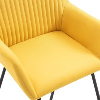 vidaXL Dining Chairs 4 pcs Yellow Fabric