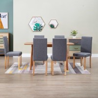 vidaXL Dining Chairs 6 pcs Light Gray Fabric