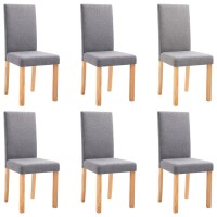 vidaXL Dining Chairs 6 pcs Light Gray Fabric