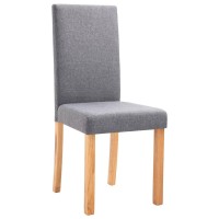 vidaXL Dining Chairs 6 pcs Light Gray Fabric