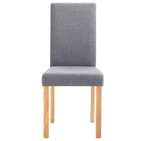 vidaXL Dining Chairs 6 pcs Light Gray Fabric