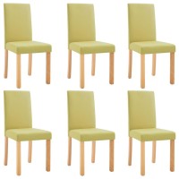 vidaXL Dining Chairs 6 pcs Green Fabric