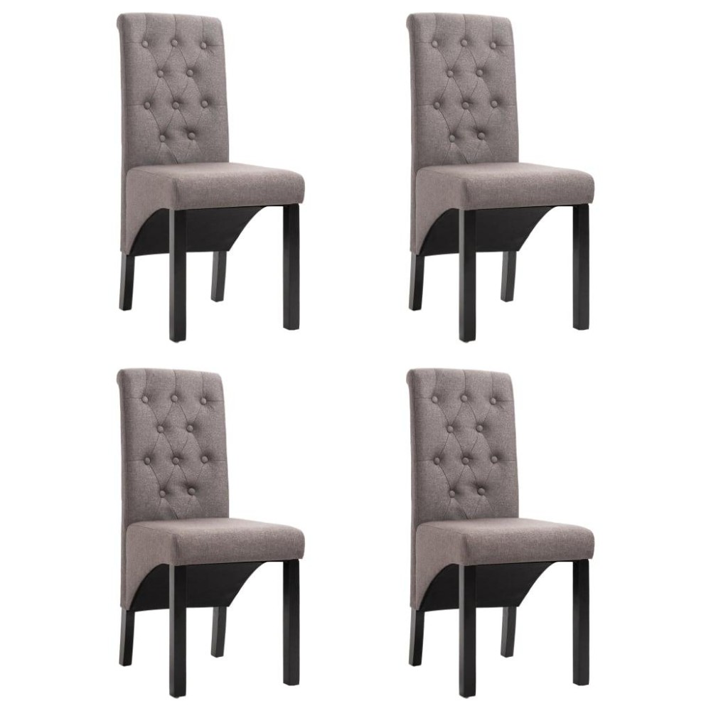 vidaXL Dining Chairs 4 pcs Taupe Fabric