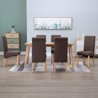 Vidaxl Dining Chairs 6 Pcs Brown Fabric