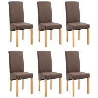 Vidaxl Dining Chairs 6 Pcs Brown Fabric