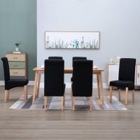 vidaXL Dining Chairs 6 pcs Black Fabric