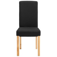 vidaXL Dining Chairs 6 pcs Black Fabric