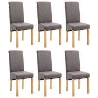 vidaXL Dining Chairs 6 pcs Taupe Fabric