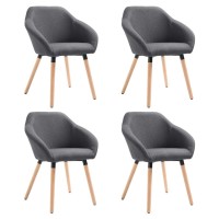 Vidaxl Dining Chairs 4 Pcs Dark Gray Fabric