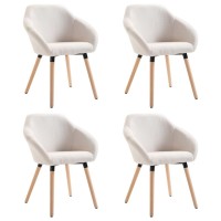 Vidaxl Dining Chairs 4 Pcs Cream Fabric