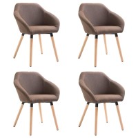 Vidaxl Dining Chairs 4 Pcs Brown Fabric