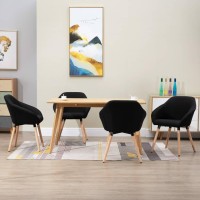 Vidaxl Dining Chairs 4 Pcs Black Fabric