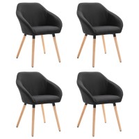 Vidaxl Dining Chairs 4 Pcs Black Fabric