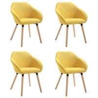 Vidaxl Dining Chairs 4 Pcs Yellow Fabric