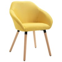 Vidaxl Dining Chairs 4 Pcs Yellow Fabric