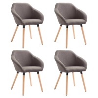 Vidaxl Dining Chairs 4 Pcs Taupe Fabric
