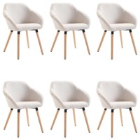 Vidaxl Dining Chairs 6 Pcs Cream Fabric