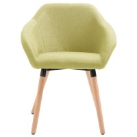 vidaXL Dining Chairs 6 pcs Green Fabric