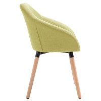 vidaXL Dining Chairs 6 pcs Green Fabric