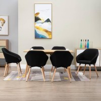 Vidaxl Dining Chairs 6 Pcs Black Fabric