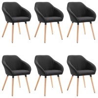 Vidaxl Dining Chairs 6 Pcs Black Fabric