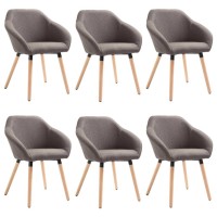 Vidaxl Dining Chairs 6 Pcs Taupe Fabric