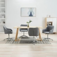 vidaXL Swivel Dining Chairs 4 pcs Light Gray Fabric