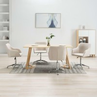 vidaXL Swivel Dining Chairs 4 pcs Cream Fabric