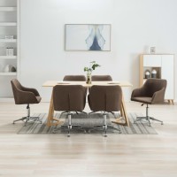 vidaXL Swivel Dining Chairs 6 pcs Brown Fabric