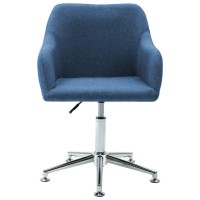 vidaXL Swivel Dining Chairs 6 pcs Blue Fabric