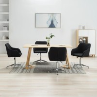 vidaXL Swivel Dining Chairs 4 pcs Black Fabric