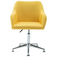 vidaXL Swivel Dining Chairs 4 pcs Yellow Fabric