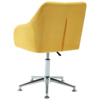 vidaXL Swivel Dining Chairs 4 pcs Yellow Fabric