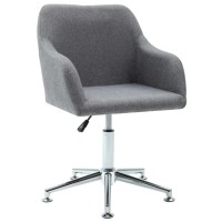 Vidaxl Swivel Office Chair Light Gray Fabric