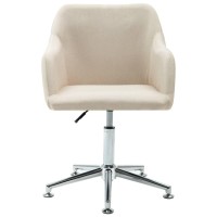 Vidaxl Swivel Office Chair Cream Fabric