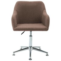 Vidaxl Swivel Office Chair Brown Fabric