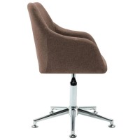 Vidaxl Swivel Office Chair Brown Fabric