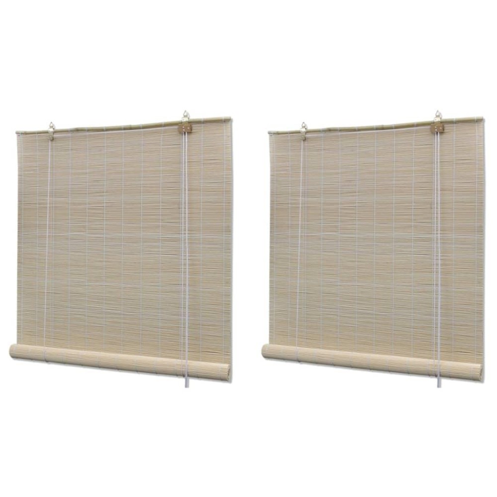 vidaXL Natural Bamboo Roller Blinds 2 pcs 47.2