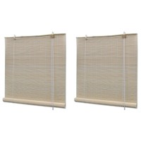 vidaXL Natural Bamboo Roller Blinds 2 pcs 47.2